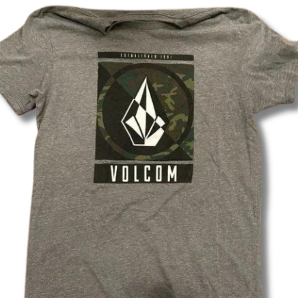 Volcom Men's Short Sleeve Tee Shir Size Large Gray Green Camo - Picture 9 of 9